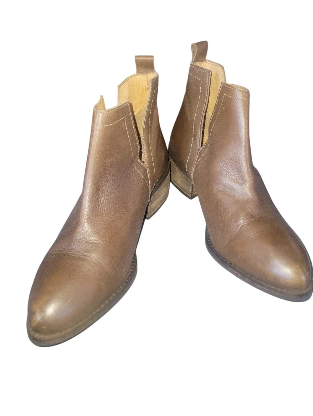Diba True Women's Classic Brown Leather Coffee Brown Side Cut Out Chelsea Boots
